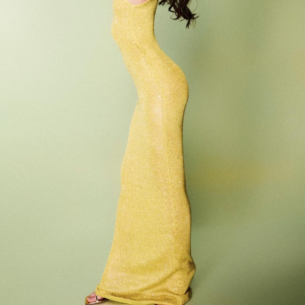 ASTA resort Natalia Dress - Chartreuse Sequin - Picture 6 of 8